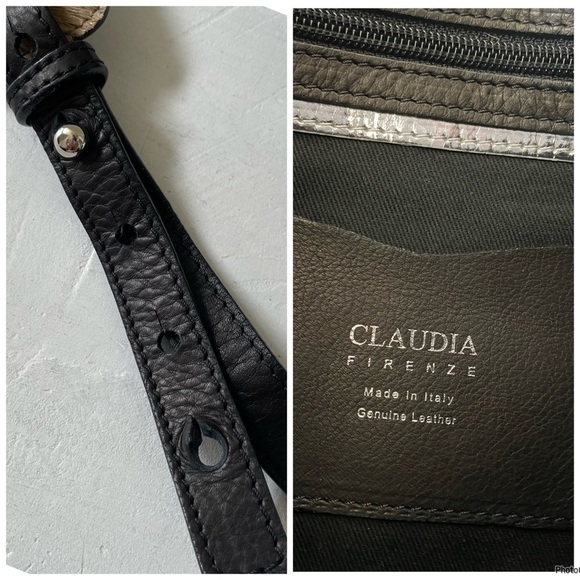 Claudia Firenze Black Leather Calf Hair Handbags Crossbody Bag - Picture 11 of 11